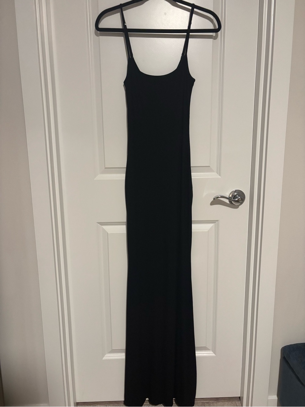 Women's Long Black Slip Maxi Dress Few Moda Light Compression bodycon